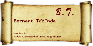 Bernert Tünde névjegykártya